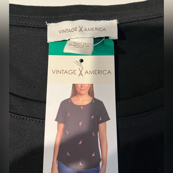 Vintage America Medium Weight Easy Fit Cotton Blend Embroidered Jersey Top - Picture 12 of 13